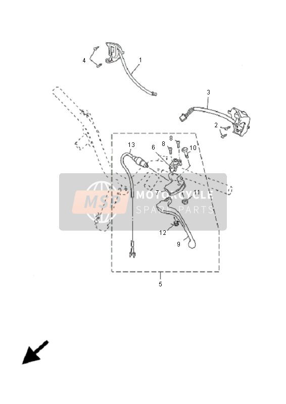 5C2H29130000, Support,  Levier Inf, Yamaha, 2